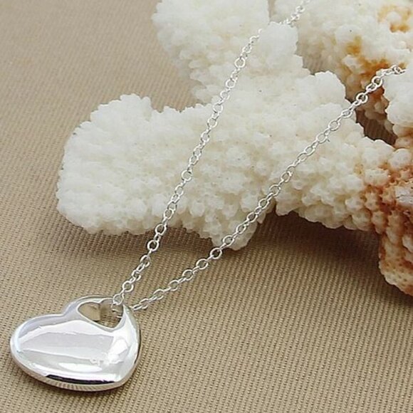 Sterling Silver Heart Within A Heart Necklace - Picture 4 of 4